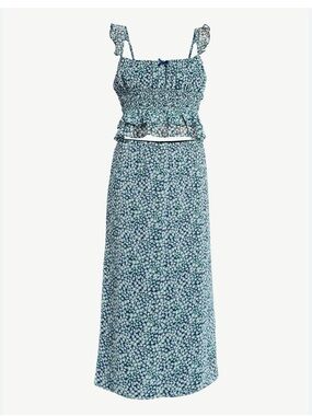 Blue Floral 2 piece Maxi Skirt and top.